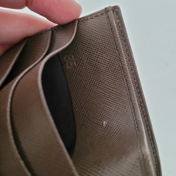 PRADA Tessuto Khaki Green Nylon Leather Logo Plate Wallet Medium Envelope Medium - Picture 7 of 11